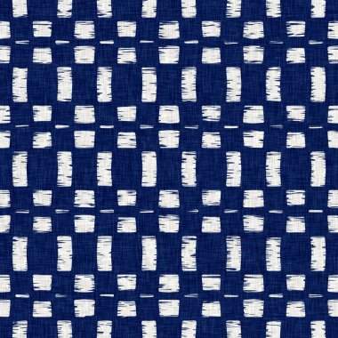 İndigo boyalı kumaş jeo şekil dokusu. Kusursuz tekstil kumaş boyası baskıya dayanıklıdır. Japon kimono bloğu baskısı. Yüksek çözünürlüklü batik etkisi 