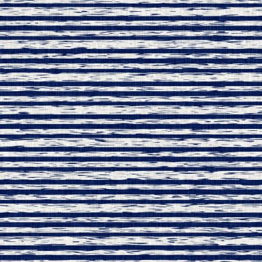 İndigo boyalı kumaş şerit desen dokusu. Kusursuz tekstil kumaş boyası baskıya dayanıklıdır. Japon kimono bloğu baskısı. Yüksek çözünürlüklü batik etkisi çizgili kumaş parçası. 