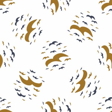 Erkeksi çizilmiş martı karalama motifi kusursuz desen. Dijital albüm kağıdı ve tekrarlanabilir erkekler için klasik retro modern şekil vektör içinde hediye paketi tasarımı.