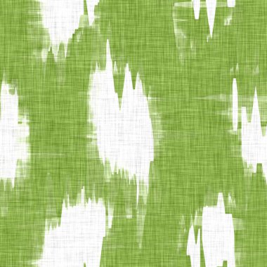 Leke efektli keten dokusu. Organik düzensiz, pürüzsüz desen. Ev dekorasyonu için modern düz 2 tonlu bahar tekstili. Çiftlik evi tarama stili kırsal yeşil her yerde..