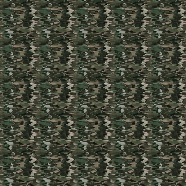 Camouflage dark underbrush wood style texture material. Seamless pattern in earth tones hidden effect. Military and army jungle forest design on khaki cotton textile print. — Stock Photo, Image