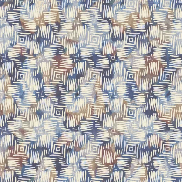 Tissu imprimé géométrique gris rustique. Style européen sans couture motif textile ameublement doux. Batik partout effet d'impression géographique numérique. Tissu décoratif bleu panaché. Haute qualité raster jpg — Photo