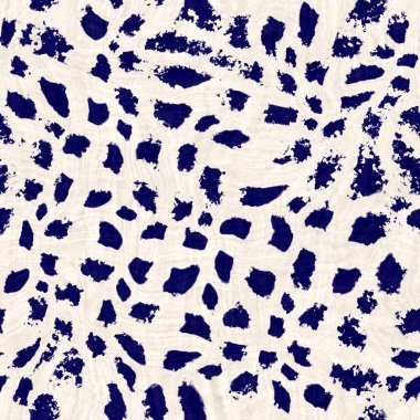 Kusursuz çivit mavisi deforme olmuş doku. Mavi örülmüş boro pamuk boyalı efekt arka planı. Japonya Batik direncini tekrarlıyor. Her yerde Asya yıldızları var.