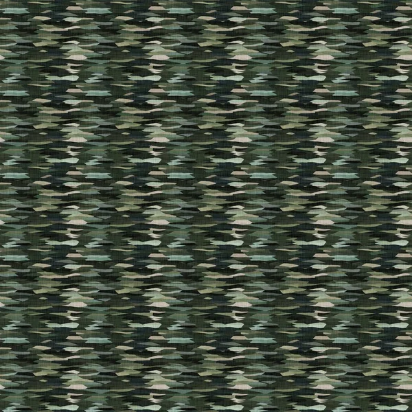 Camouflage dunklen Unterholz Stil Textur Material. Nahtlose Muster in Erdtönen versteckten Effekt. Urwald-Design von Militär und Armee auf khakifarbenem Baumwolltextildruck. — Stockfoto