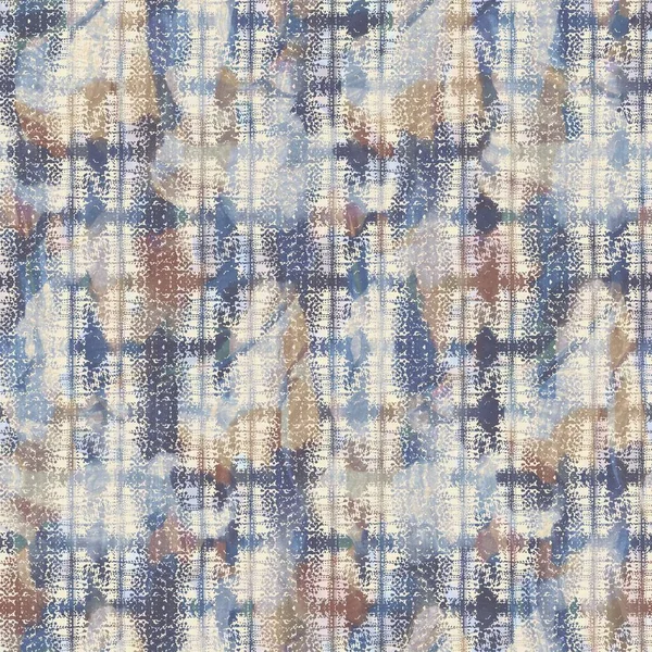 Rustikaler, geometrisch bedruckter Stoff in französischem Grau. Nahtloses weiches textiles Einrichtungsmuster im europäischen Stil. Batik im gesamten digitalen Geo-Print-Effekt. Buntes blaues Ziertuch. Hochwertiges Raster jpg — Stockfoto