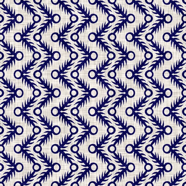 Bezešvé indigové geometrické struktury. Modrá tkaná boro bavlna barvený efekt pozadí. Japonsko opakuje Batik vzdorovat vzorci. Asijské hvězdičky po celém tisku — Stock fotografie