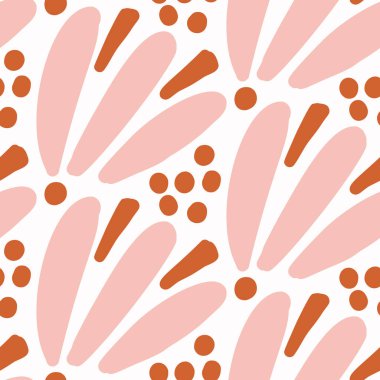 Soyut oyuncu matisse stili çiçek şeklini keser. Her yerde retro çocuklar için kusursuz modern çiçek kolajı tasarımı. Moda ev dekorasyonu, çocuk modası, vektör tekrarlı duvar kağıdı.