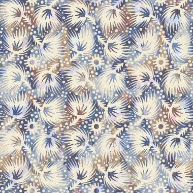 Kırsal Fransız gri yaprağı baskılı kumaş. Kusursuz Avrupa tarzı yumuşak döşeme deseni. Batik dijital yaprak izi efektinin her yerinde. Değişik mavi dekoratif kumaş. Yüksek kalite raster jpg