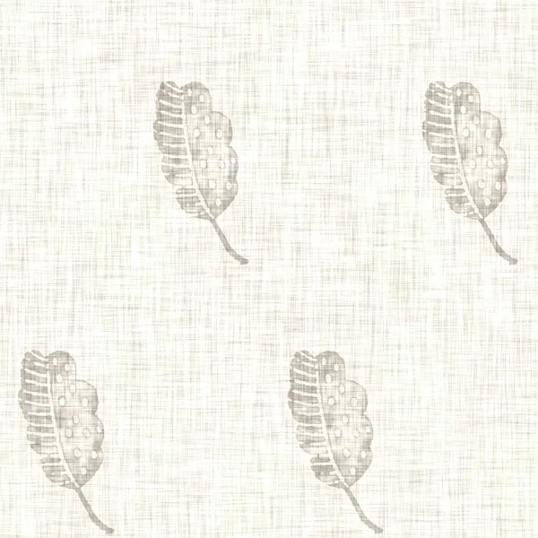 Met de hand getekend grijs bloemmotief linnen textuur. Grillige tuin naadloos patroon. Moderne lente doodle bloemen natuur textiel voor home decor. Botanische scandi stijl rustieke eco ecru overal print — Stockfoto