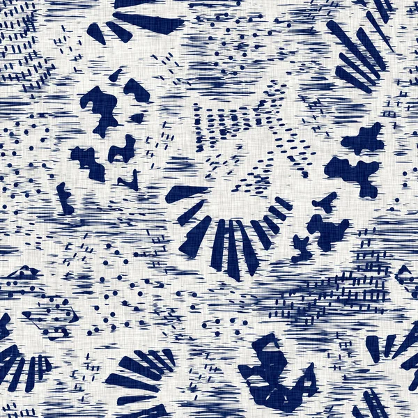 Tissu teint Indigo texture motif forme géo. Teinture de tissu de mode textile sans couture résister partout imprimer. Impression bloc kimono japonais. Effet batik haute résolution — Photo