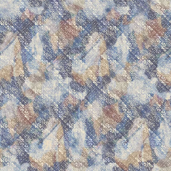 Rustic french grey geometric printed fabric. Seamless european style soft furnishing textile pattern. Batik all over digital geo print effect. Variegated blue decorative cloth. High quality raster jpg — Stock Photo, Image