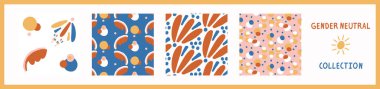 Tuhaf Henri Matisse stili kesme kalıbı seti. Kusursuz kolaj retro iz koleksiyonu. Moda bebek odası dekorasyonu, skandal modası, dekoratif çocuk baskıları. Vektör örnekleri