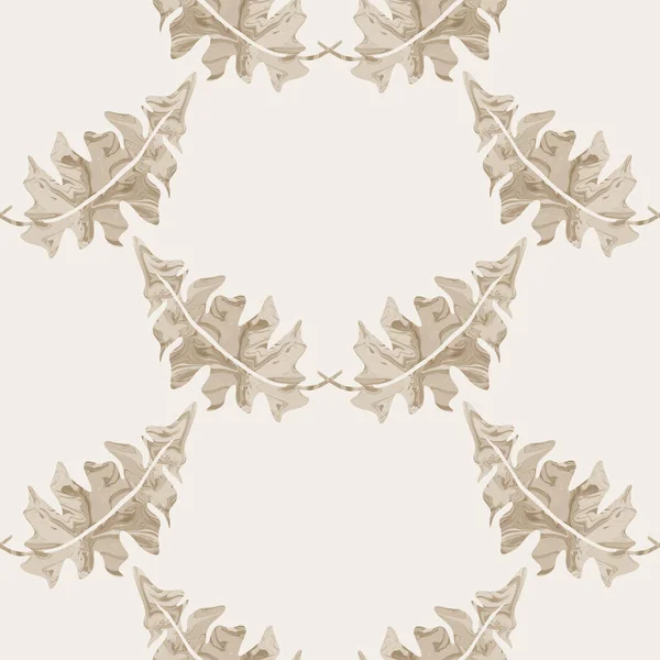 Sepia marrón follaje de mármol patrón sin costuras. Sutil motivo de hoja de 2 tonos en un estilo de corte de papel matisse texturizado simple. Sobre todo estampado decorativo. Mínimo beige papel crudo jpg swatch tile. — Foto de Stock