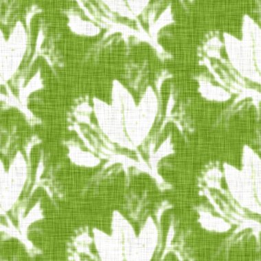 El yapımı çiçek motifli keten dokusu. Kaprisli bahçe pürüzsüz desen. Ev dekorasyonu için modern bahar karalama ürünleri. Her tarafı botanik tarama tarzı kırsal yeşil..