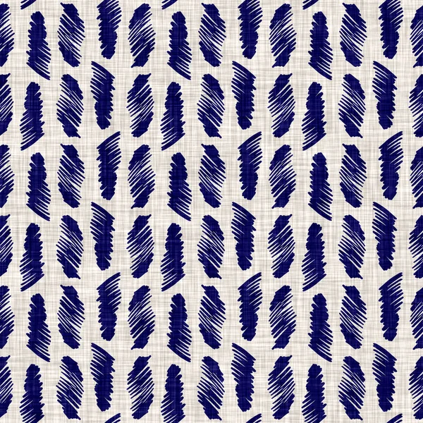 Texture sans couture à rayures lavées indigo. Bleu tissé boro lin coton fond effet teint. Répéter japonais batik résister modèle. Asiatique rayé partout imprimé textile. — Photo