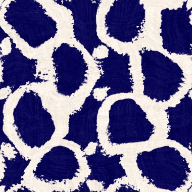 Kusursuz çivit mavisi deforme olmuş doku. Mavi örülmüş boro pamuk boyalı efekt arka planı. Japonya Batik direncini tekrarlıyor. Her yerde Asya yıldızları var.