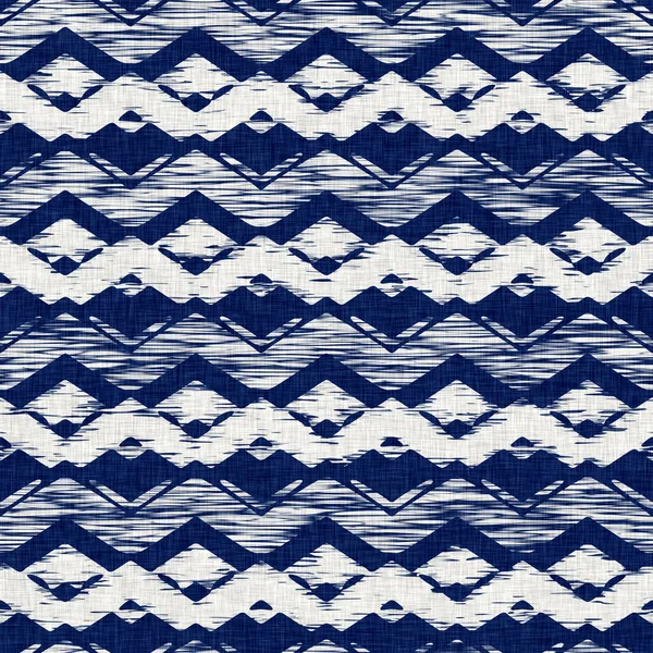 Indigo dyed fabric stripe line pattern texture. Seamless textile fashion cloth dye resist all over print. Japanese kimono block print. High resolution batik effect striped swatch. — Stock Photo, Image