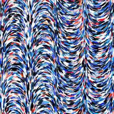 Suluboya fırçalanmış noktalı arkaplan. Elle boyanmış tuhaf empresyonist karnaval kusursuz desen. Dekoratif dalgalı yıkama boyası her yerde..