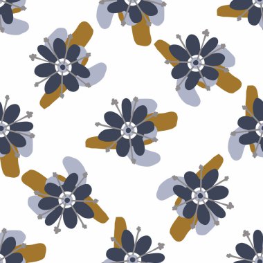 Erkeksi çizilmiş karalama çiçek motifi kusursuz desen. Dijital albüm kağıdı ve tekrarlanabilir erkekler için klasik retro modern şekil vektör içinde hediye paketi tasarımı.