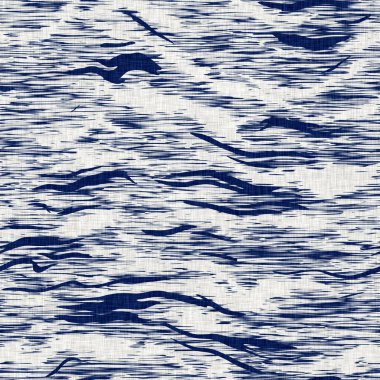 İndigo boyalı kumaş şerit desen dokusu. Kusursuz tekstil kumaş boyası baskıya dayanıklıdır. Japon kimono bloğu baskısı. Yüksek çözünürlüklü batik etkisi çizgili kumaş parçası. 