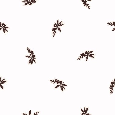 Her tarafı dekoratif. Süslü çiçek filizi kusursuz vektör deseni. Duvar kağıdı için el çizimi klasik çiçek çizimi.