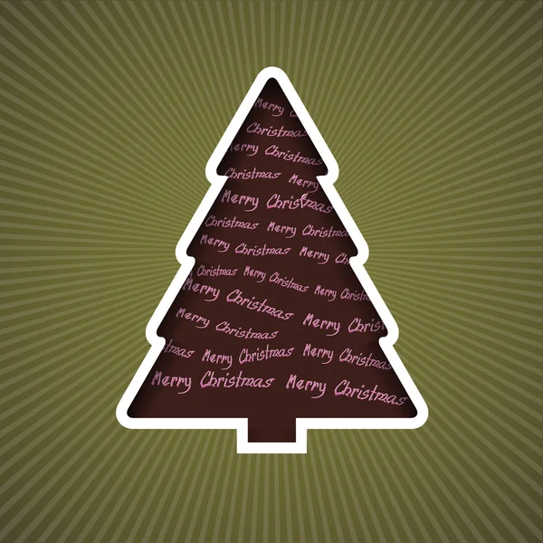 Árvore de Natal com inscrições Feliz Cristo —  Vetores de Stock