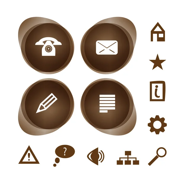 Brown icons collection — Stock Vector