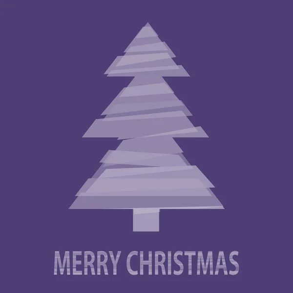 Bílý vánoční stromek na fialovém pozadí — Stockový vektor