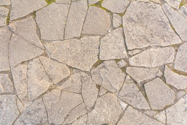 Taş kaldırım dokusu. Taşlardan soyut arkaplan, kaldırım taşı kırıntıları.