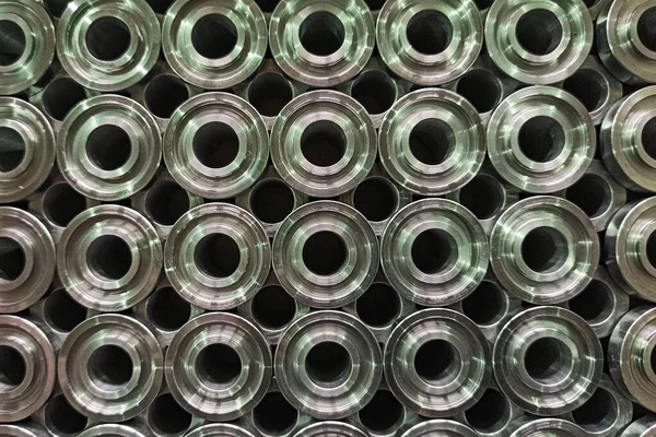 Bakgrund Små Metalldelar Tillverkade Cnc Svarv — Stockfoto