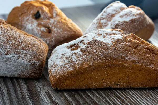 Egy Közeli Muffin Mazsolás Korpával Egészséges Vagy Nem Egészséges Étel — Stock Fotó