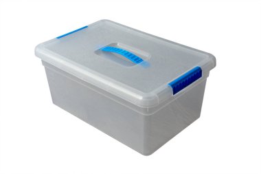 Büyük plastik kap beyaza izole edildi