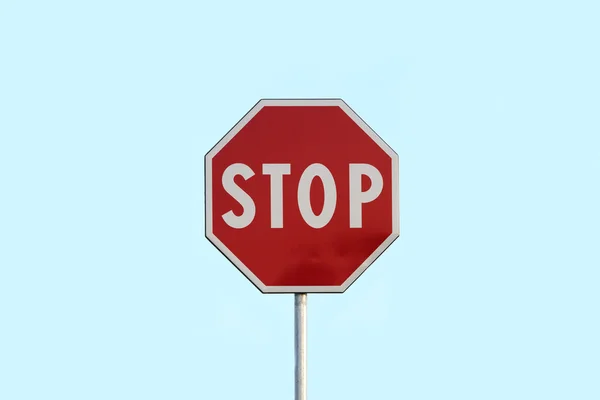 红色停止道路标志 — 图库照片