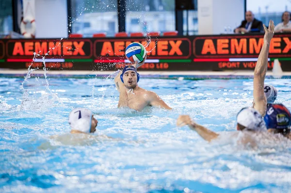 Brescia - 7 kwietnia: M. Luongo (Blue cap, Bpm Sport Management — Zdjęcie stockowe