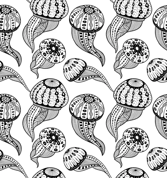 Медузи безшовні візерунком — стоковий вектор