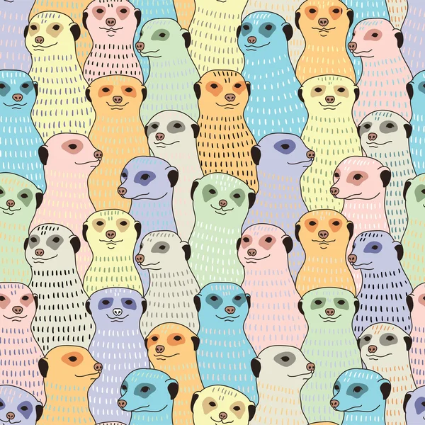 Patrón sin costura Meerkats — Vector de stock