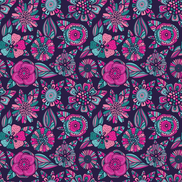 Patrón floral sin costuras — Vector de stock