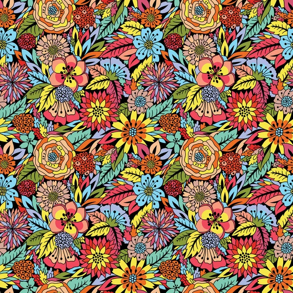 Patrón floral sin costuras — Vector de stock