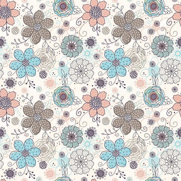 Patrón floral sin costuras — Vector de stock