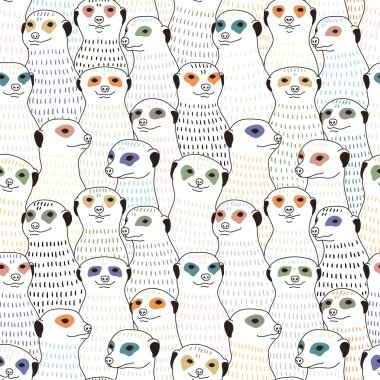 Meerkats seamless pattern clipart