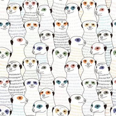 Meerkats seamless pattern clipart