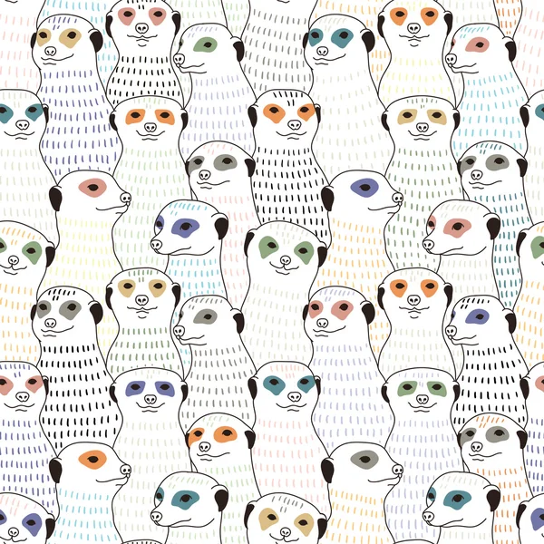 Meerkats seamless pattern — Stock Vector