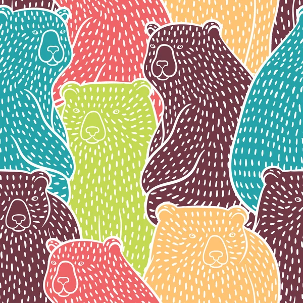 Bears seamless pattern — Stock Vector