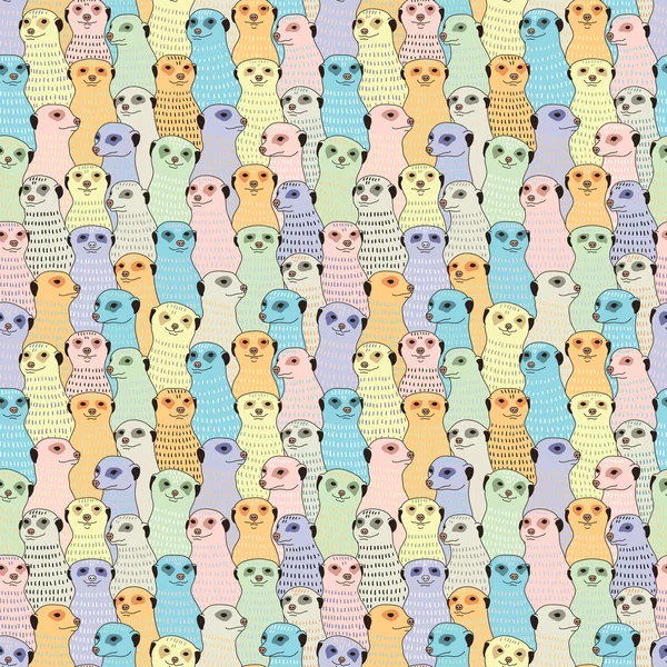 Meerkats seamless pattern — Stock Vector