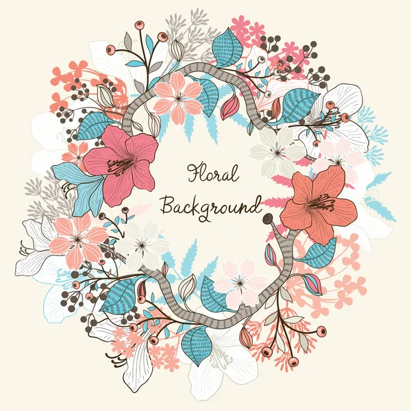 Floral frame. vector achtergrond — Stockvector