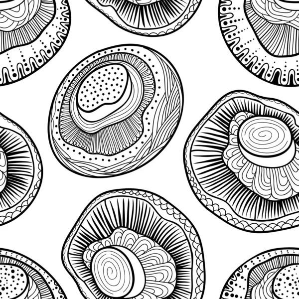 Champignons motif sans couture — Image vectorielle