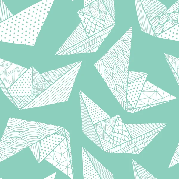 Embarcaciones de papel patrón sin costura — Archivo Imágenes Vectoriales