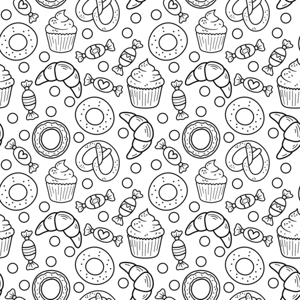 Sweets seamless pattern — Stock Vector