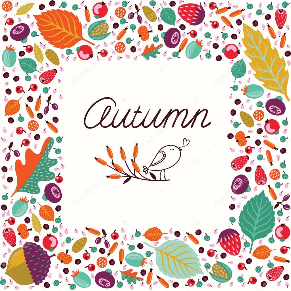 Autumn vector frame