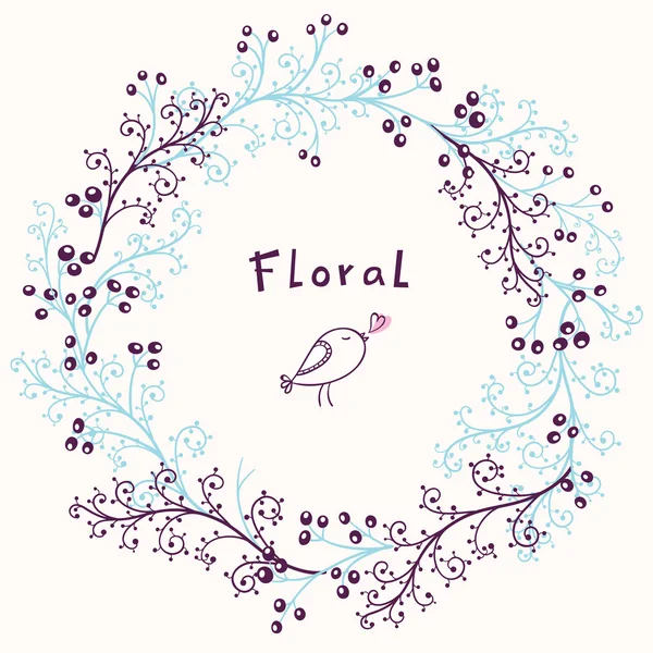 Marco floral. Fondo vectorial — Vector de stock